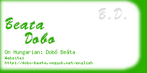 beata dobo business card